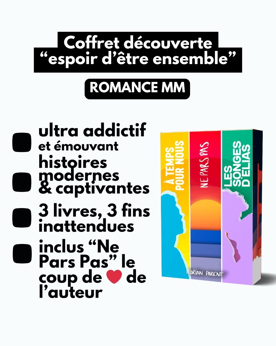 Coffret Découverte Florian Parent – 3 romances gay passionnelles et inoubliables
