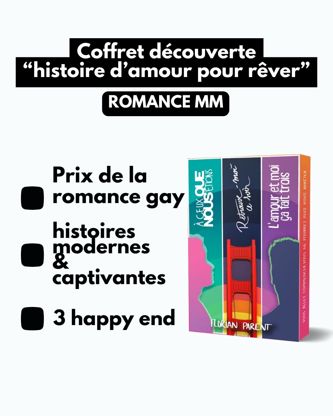 Coffret Découverte Florian Parent – 3 romances gay émouvantes et addictives happy end