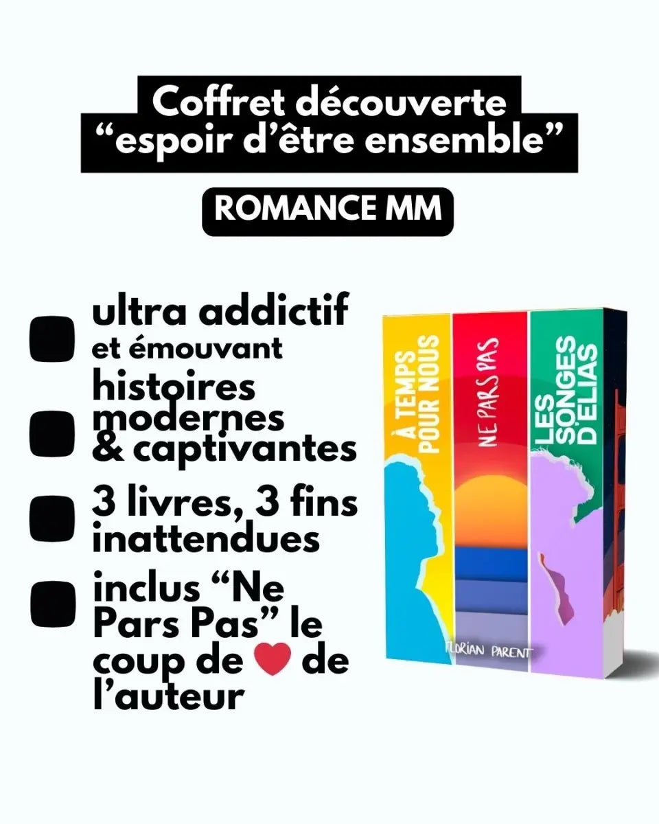 Coffret Cadeau - 3 Histoires d’Amour et de Destin - Florian Parent - Idée cadeau à petit prix - roman gay livre mm