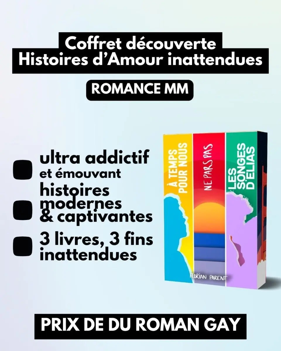 Coffret Cadeau - 3 Histoires d’Amour et de Destin - Florian Parent - Idée cadeau à petit prix - roman gay livre mm