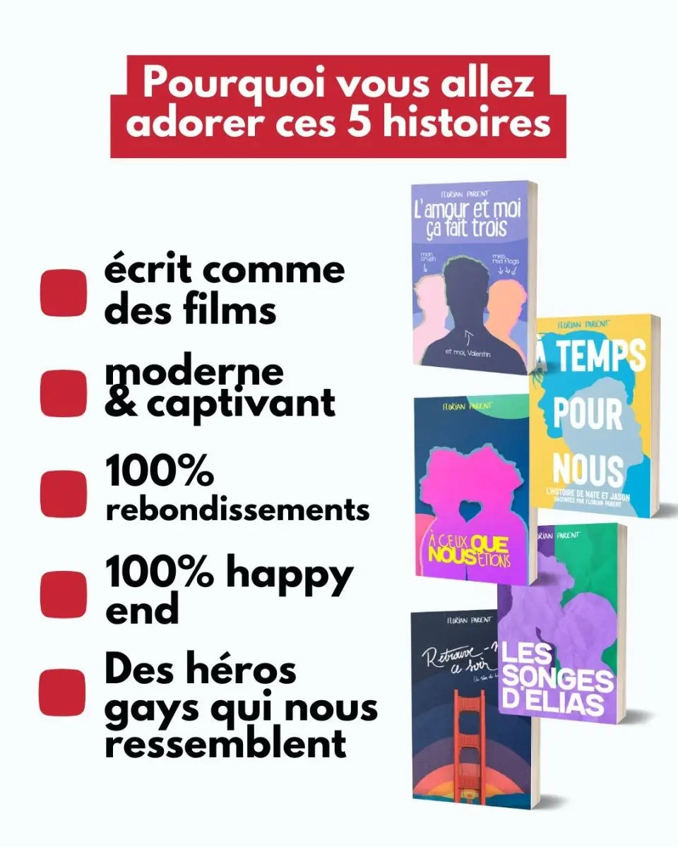 Coffret Summer Romance - 5 livres gay qui finissent bien - Florian Parent - roman gay livre mm - Florian Parent