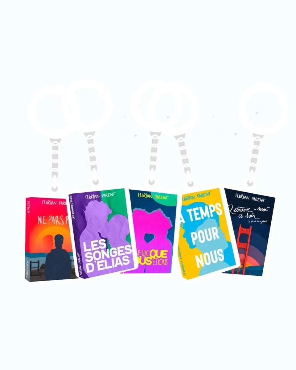 Lot 5 porte - clés collectors - roman gay livre mm - Florian Parent