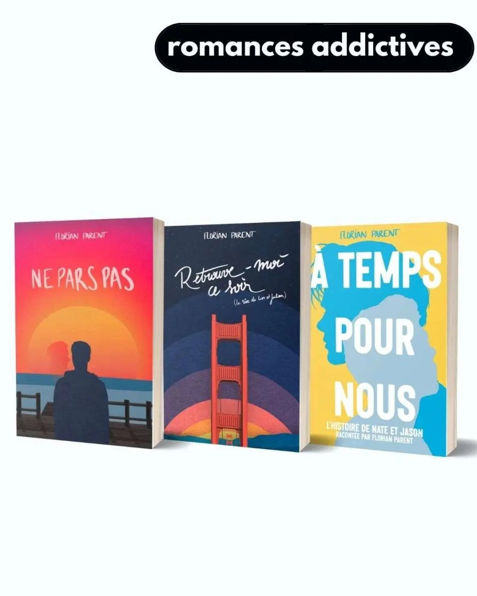 Lot Cadeau - 3 romances gay - "Ultra addictives, des fins inattendues 😱 " – Florian Parent - roman gay livre mm