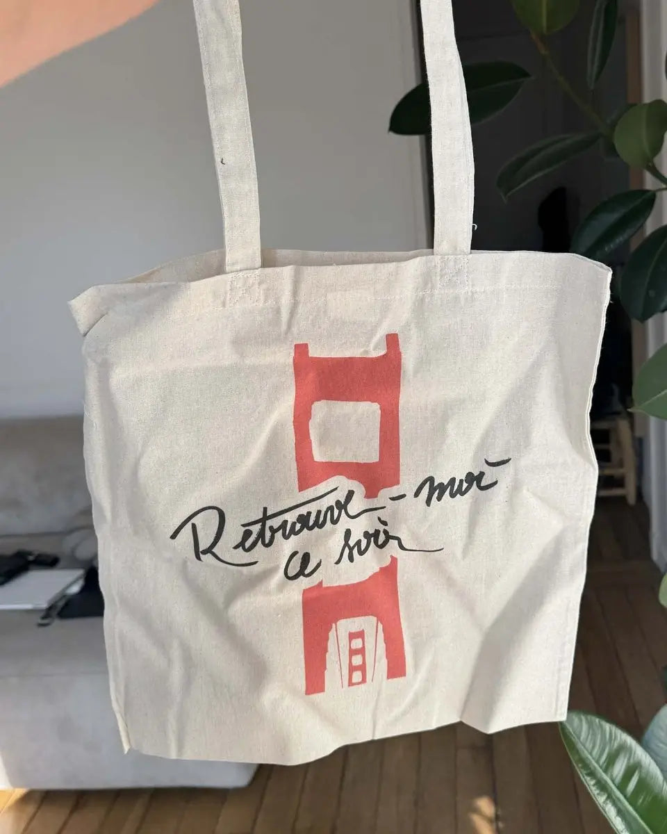 Tote Bag "Retrouve - moi ce soir" Florian Parent - roman gay livre mm - Florian Parent