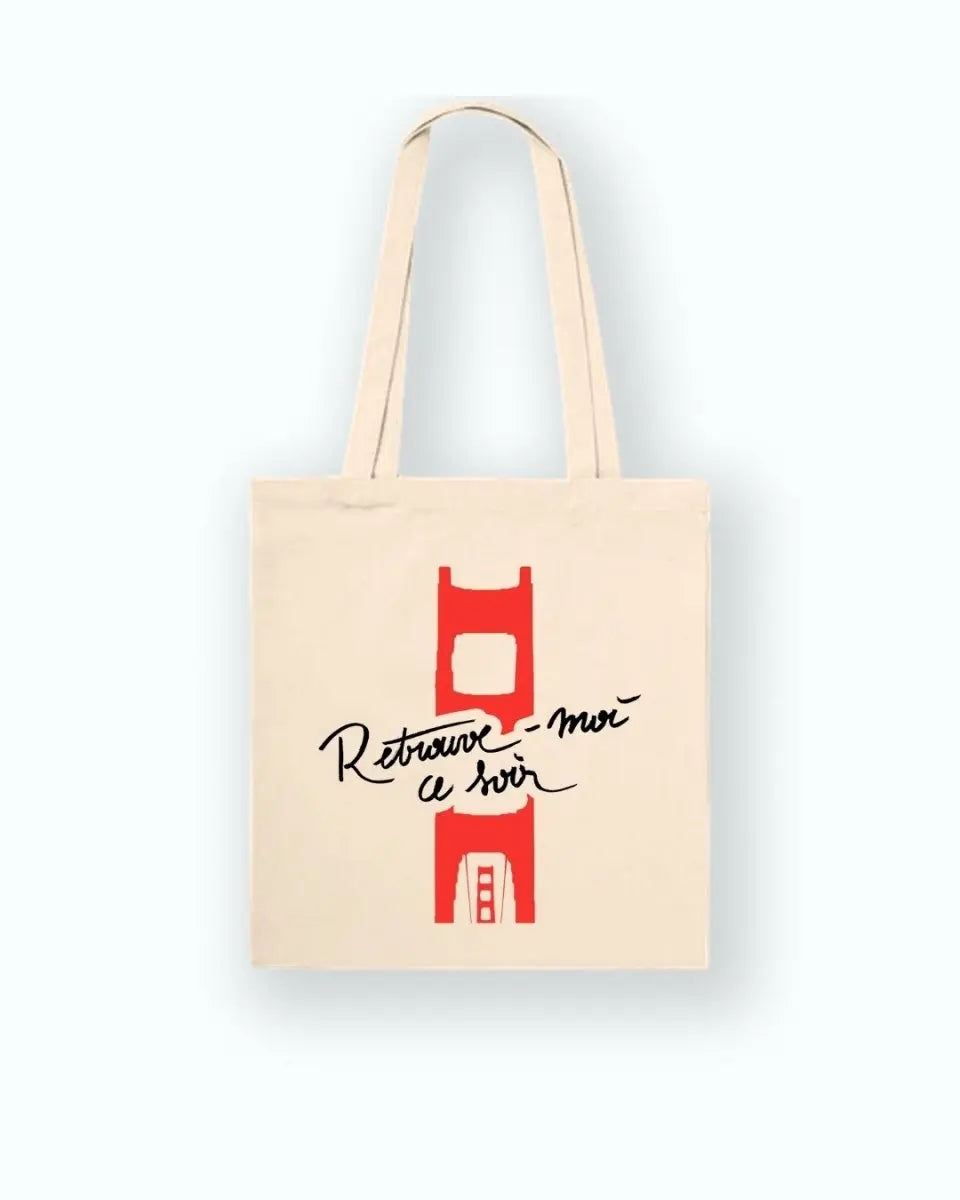Tote Bag "Retrouve - moi ce soir" Florian Parent - roman gay livre mm - Florian Parent