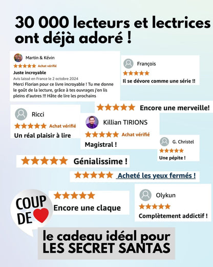 Livre Romance Gay Mystère - Idée cadeau Secret Santa - livre broché au hasard !