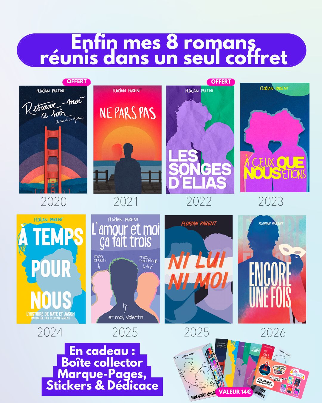 Coffret Intégrale MxM Florian Parent -  8 livres gay