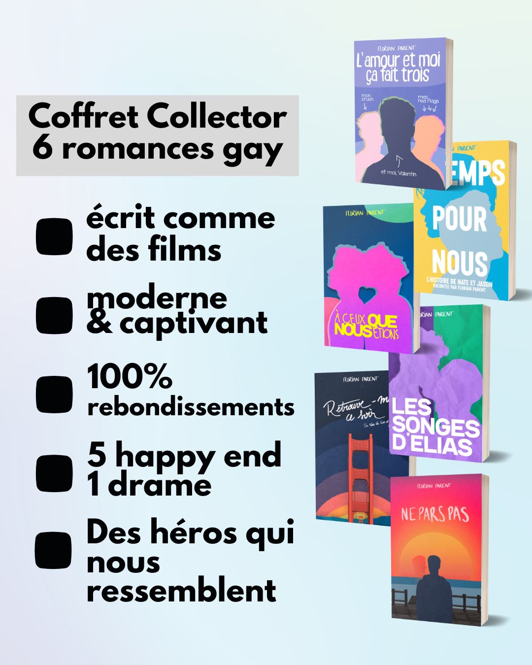 Coffret Noël Limité Florian Parent - 6 livres gay addictifs - Idée cadeau