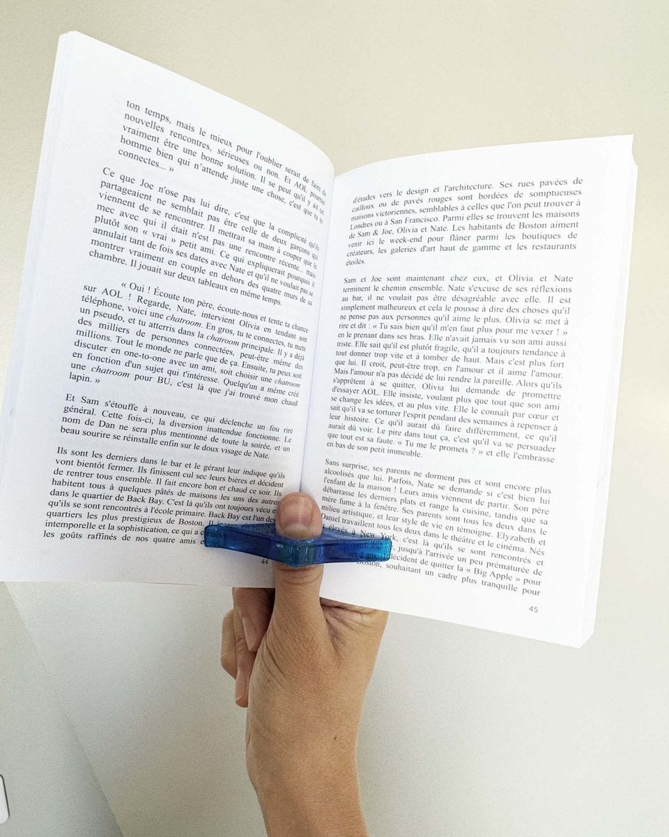 Bague de lecture - Bleu translucide - roman gay livre mm - Florian Parent