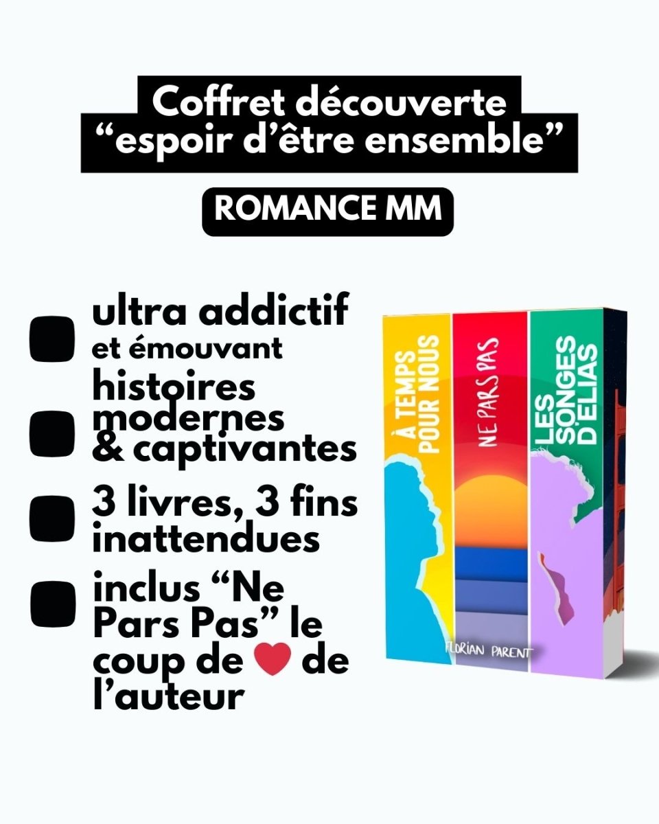 Coffret Cadeau - 3 Histoires d’Amour et de Destin - Florian Parent - Idée cadeau à petit prix - roman gay livre mm