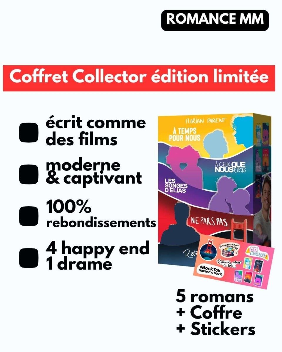 Coffret Idée Cadeau Florian Parent - 5 romances gay addictives - roman gay livre mm - Florian Parent