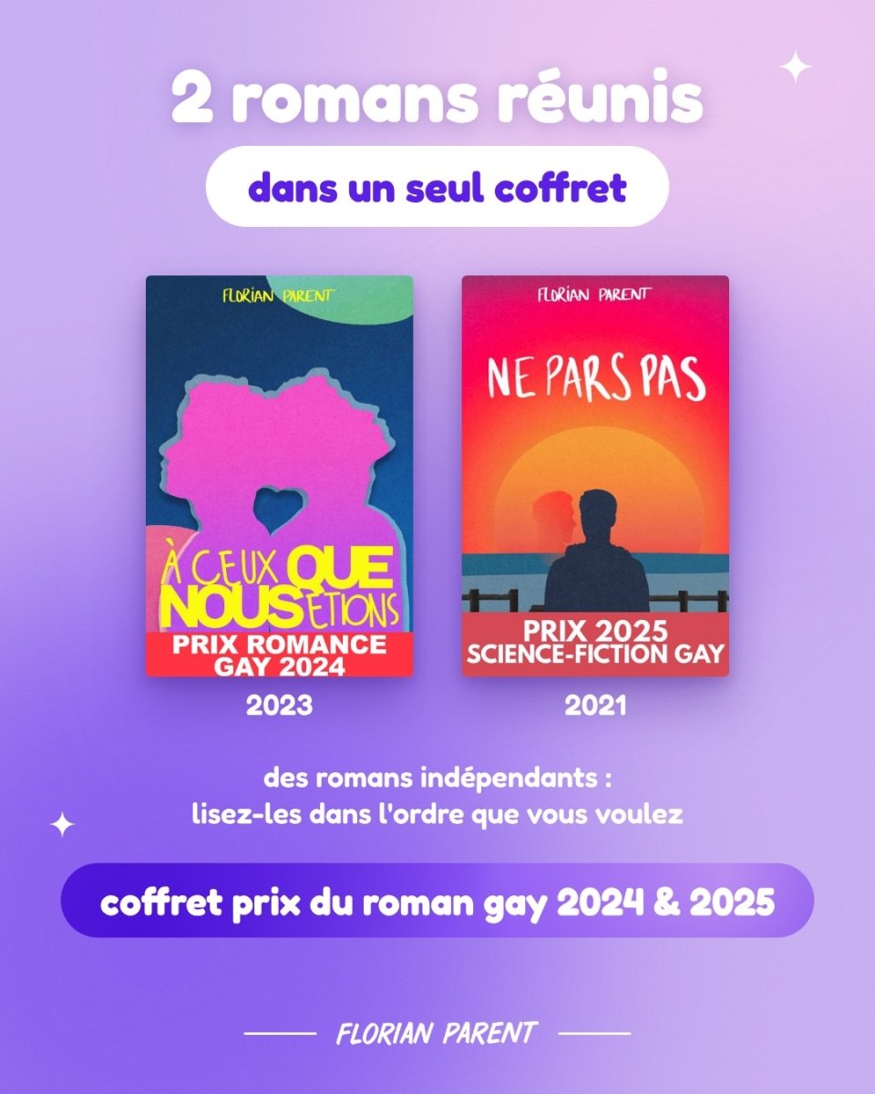 Coffret Prix du Roman Gay 2024 &amp; 2025 — 2 Romans MxM Gay — Florian Parent - roman gay livre mm - Florian Parent