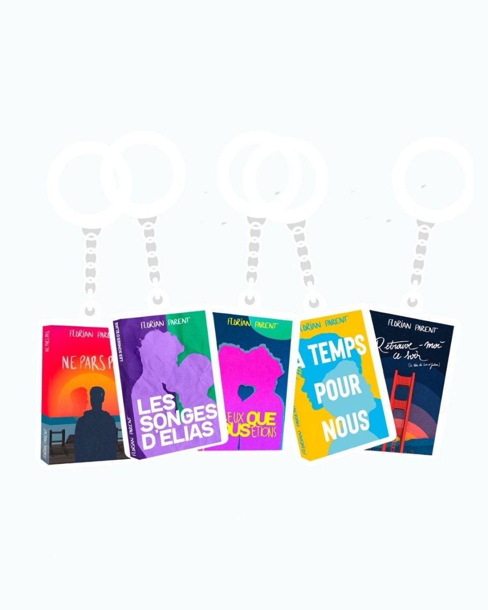 Lot 5 porte - clés collectors - roman gay livre mm - Florian Parent