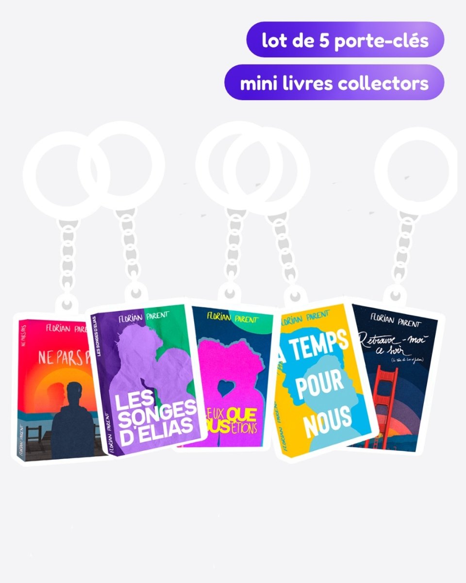 Lot 5 porte-clés collectors - roman gay livre mm - Florian Parent