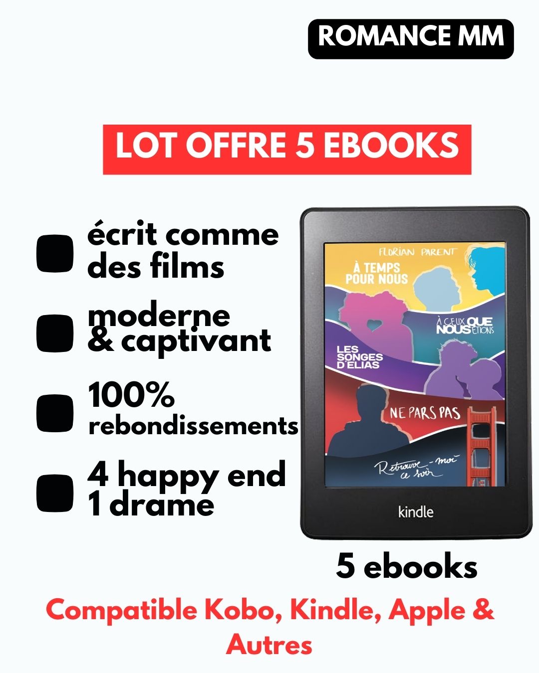 Lot 5 eBook Florian Parent : Retrouve-moi ce soir / Ne Pars Pas / Les songes d&