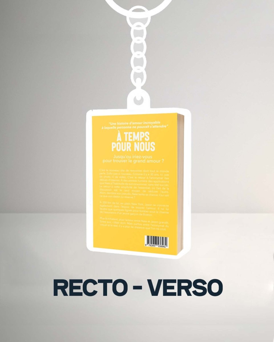 Porte - clés "À temps pour nous" - roman gay livre mm - Florian Parent