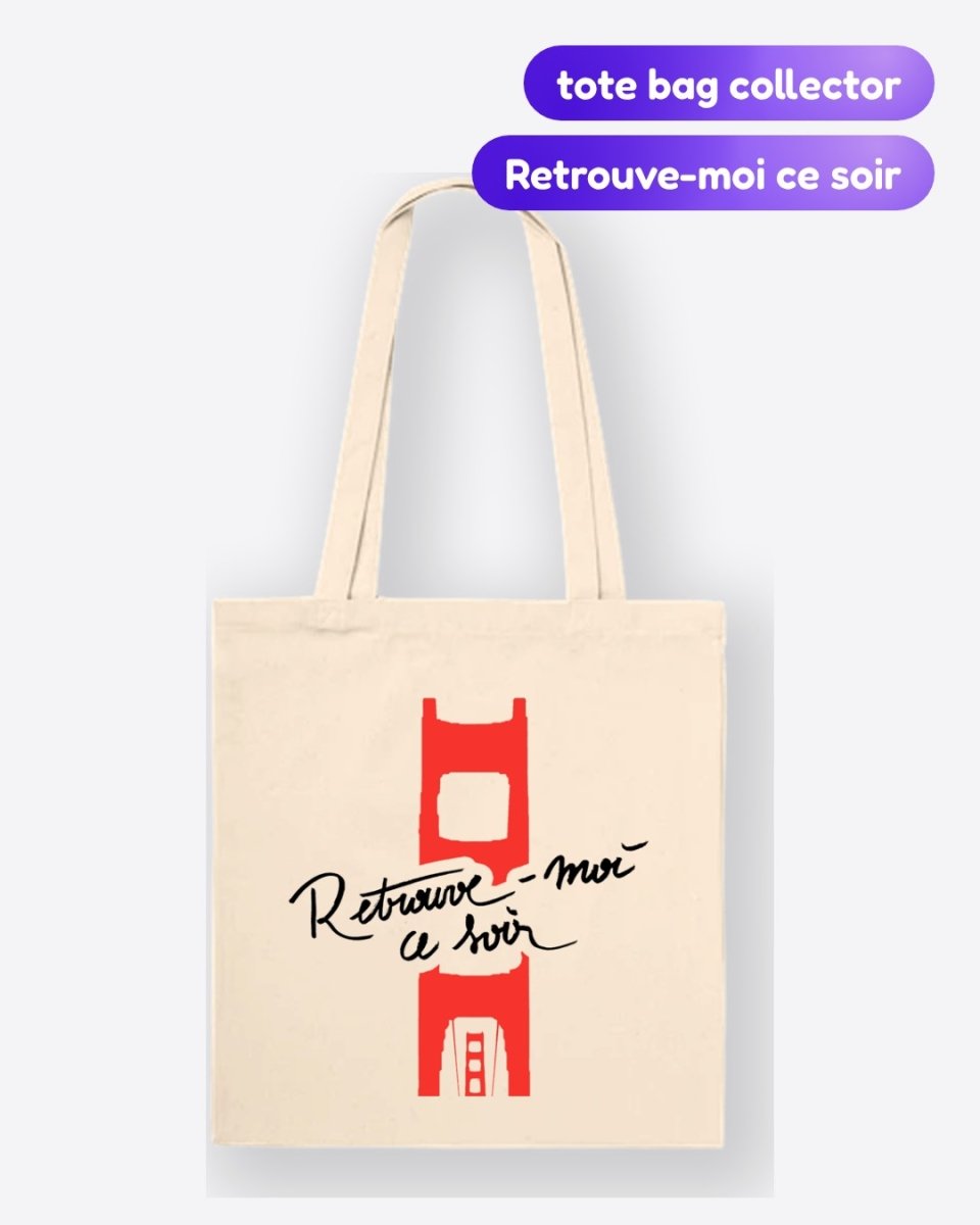 Tote Bag "Retrouve-moi ce soir" Florian Parent - roman gay livre mm - Florian Parent