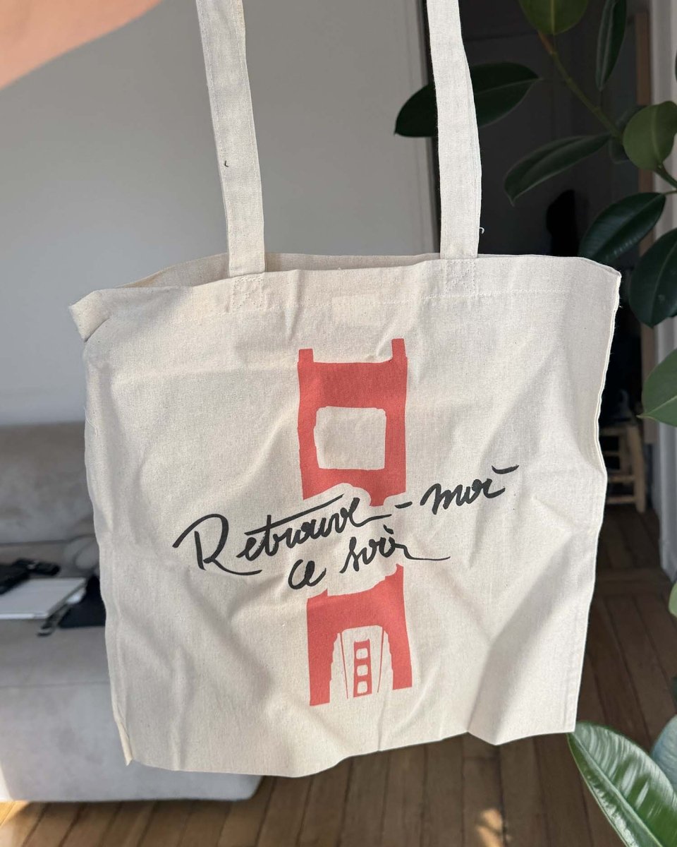 Tote Bag "Retrouve - moi ce soir" Florian Parent - roman gay livre mm - Florian Parent